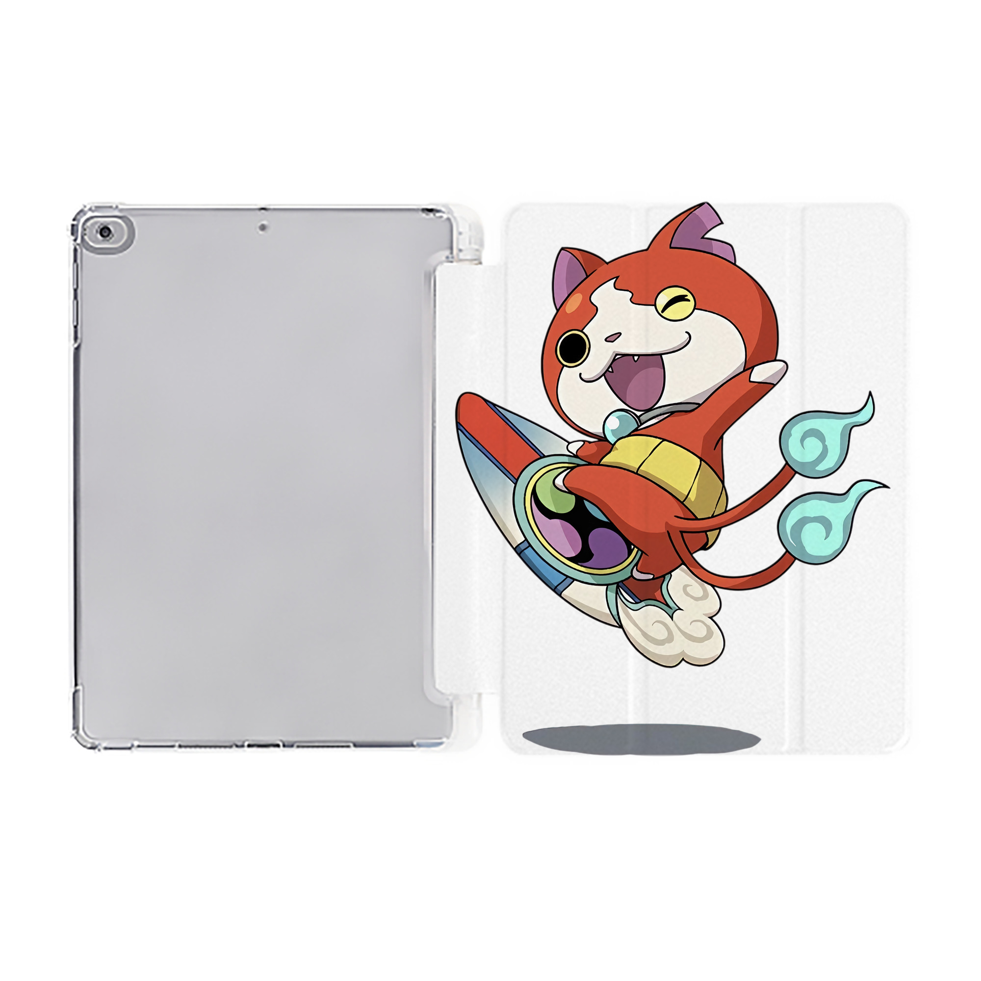 （画像用） 妖怪ウォッチ Yo-kai Watch IPad ケース ペン収納付き 三つ折りスタンド PUレザー×シリコン 対応機種9.5/10.5/10.9インチ
